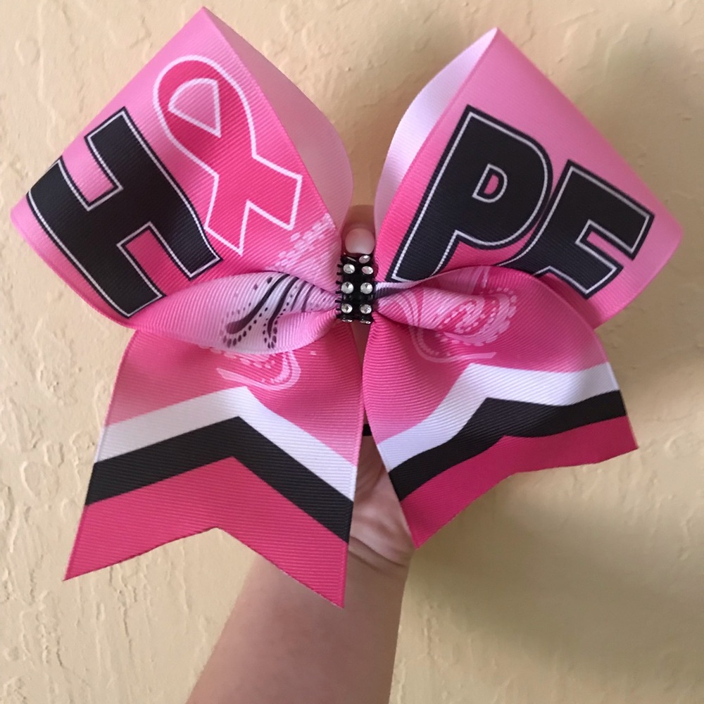 Great Cancer Awareness month Cheerleading bow!